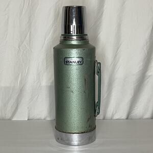 Vintage Stanley Aladdin Thermos Qt Green Hammertone Metal Cup A945DH 1 Gorpcore